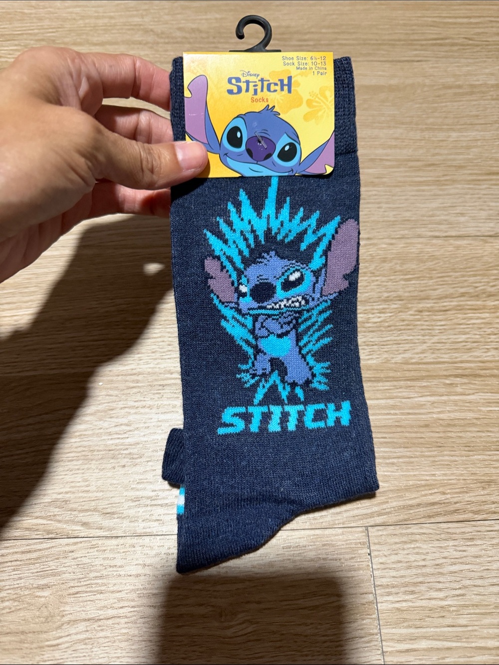 Disney Navy Socks with Teal Stitch Graphic